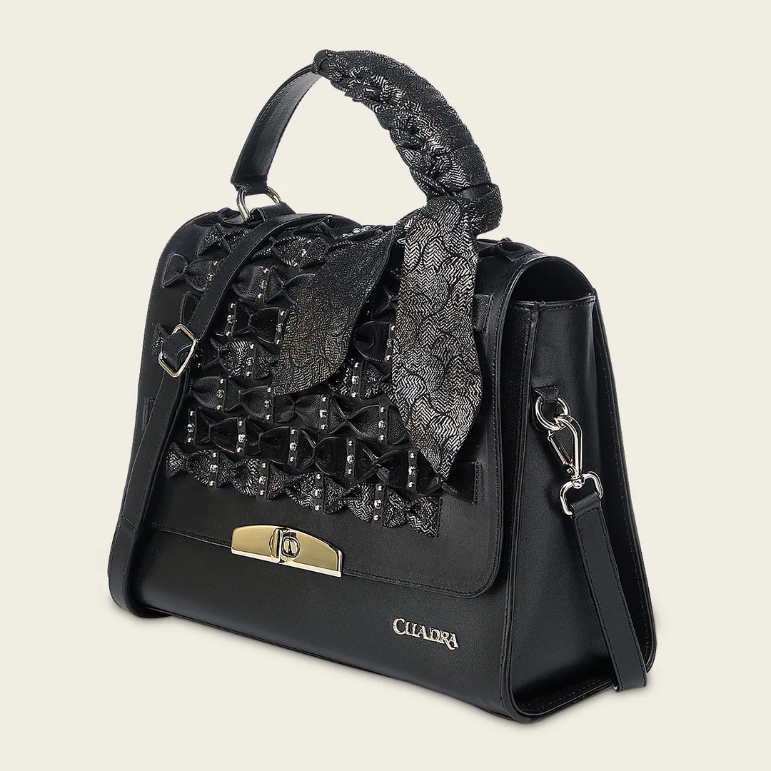 BOD3MRS - Cuadra black dress fashion leather purse for women
