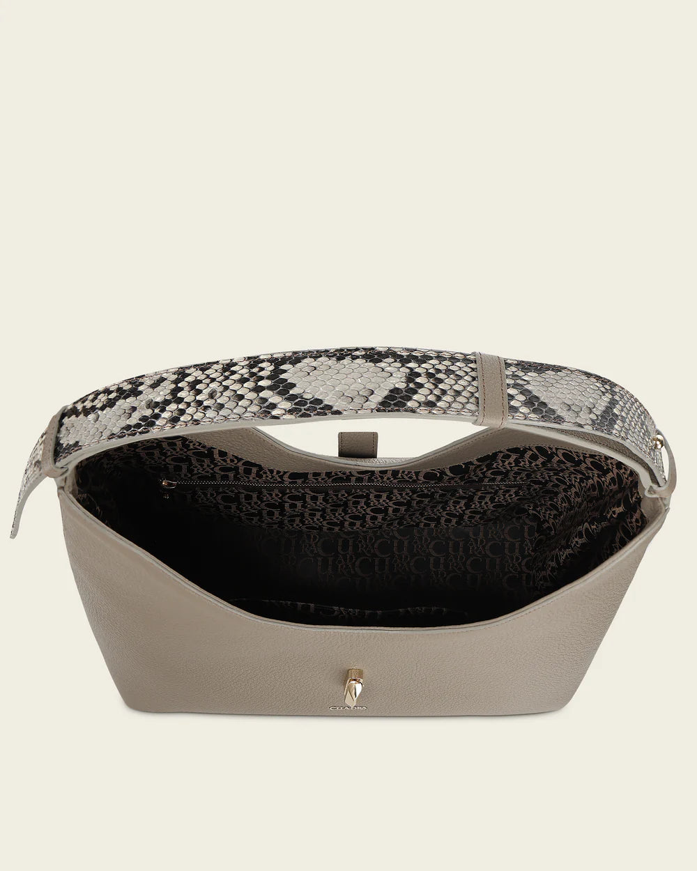 BOD4NPH - Cuadra gray fashion leather tote bag for women