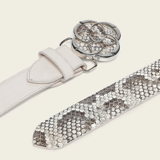 CDA32PM - Cuadra beige western cowgirl python belt for women