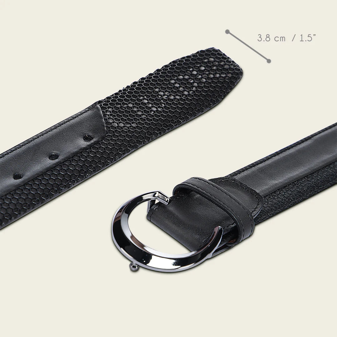 CS569RS - Cuadra black casual fashion cowhide leather belt for men