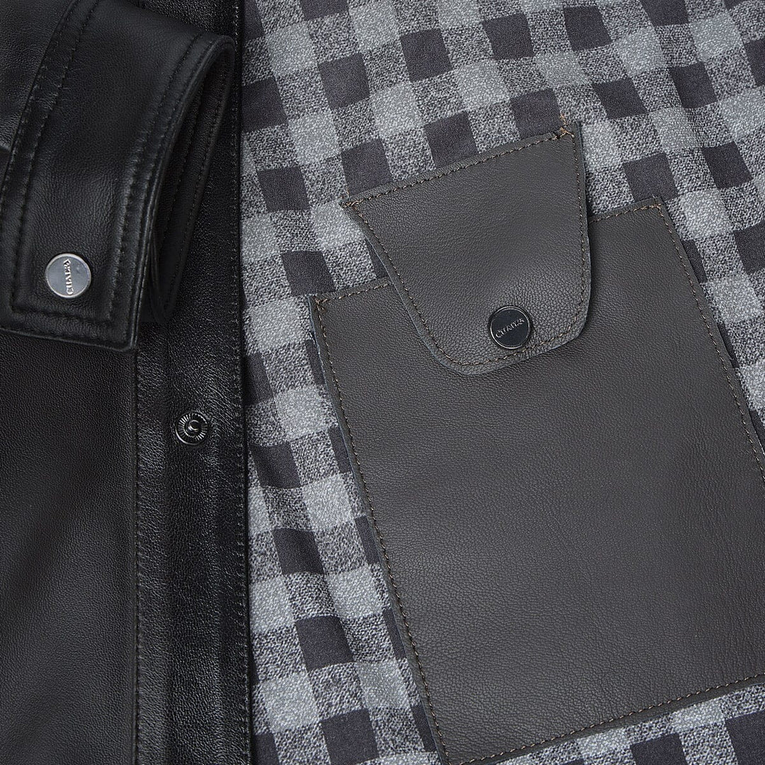 H387BOB - Cuadra chocolate casual fashion lambskin jacket for men