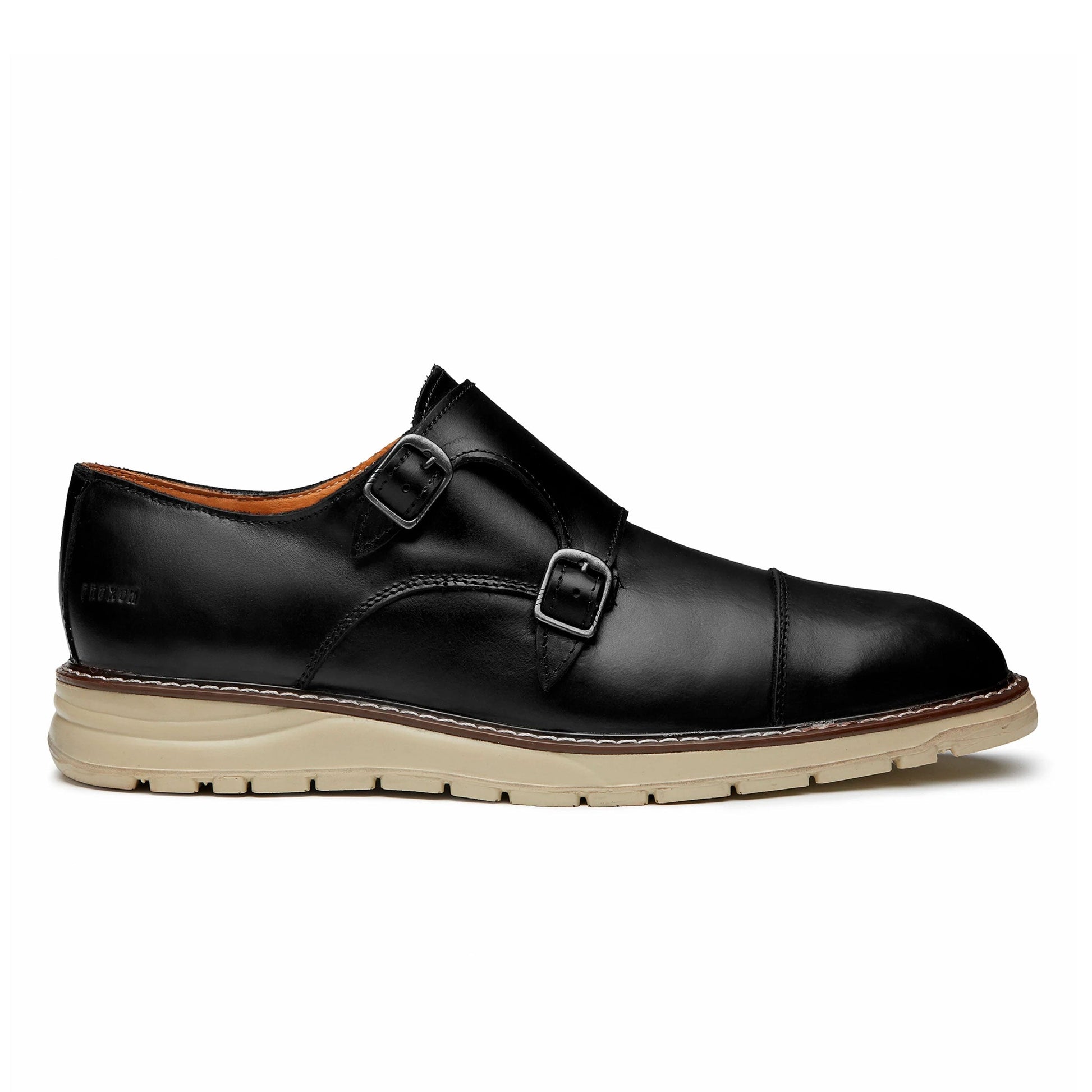 Proxon - Black Lightweight Steel Toe Monk Strap Dress Shoes for Men