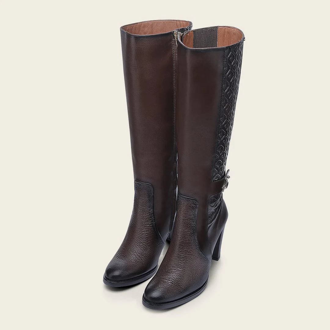 T40VNRS - Cuadra brown western cowgirl cowhide leather boots for women