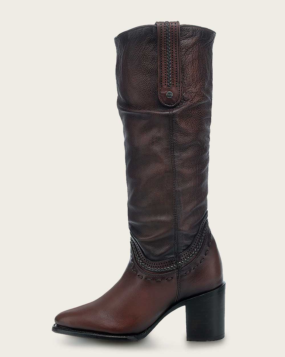 4Q18RS - Cuadra chocolate western cowgirl cowhide leather boots for women