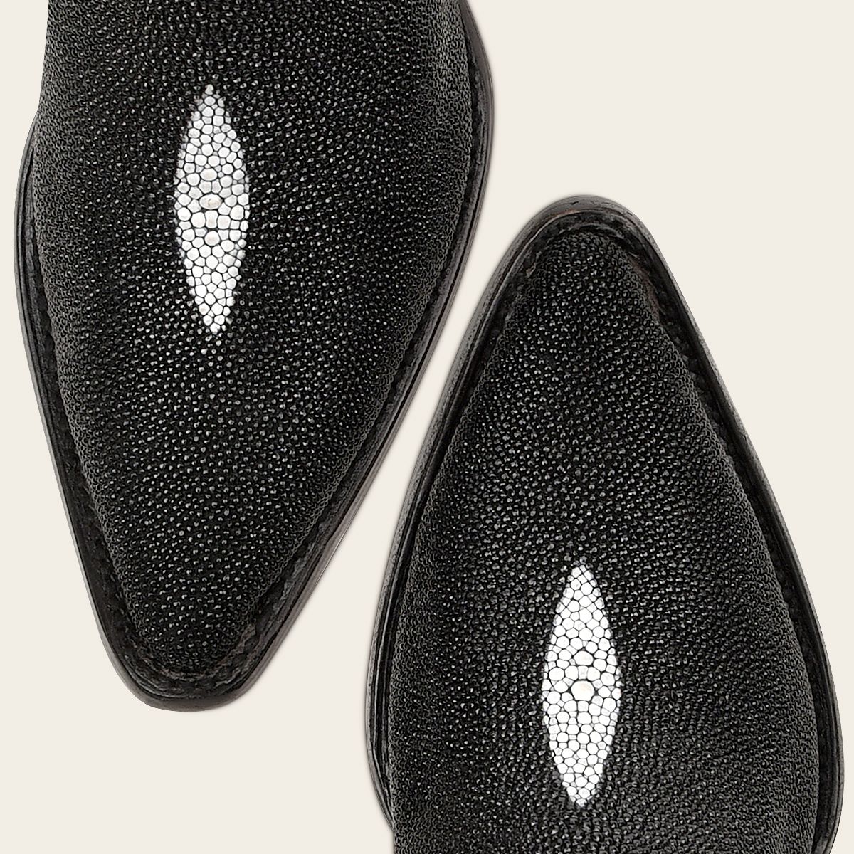 B22PMA - Cuadra Black dress cowboy stingray leather boots for men-Kuet.us