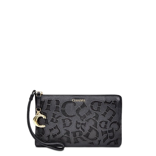 BD192MA - Cuadra black casual fashion stingray zipwallet for woman-Kuet.us