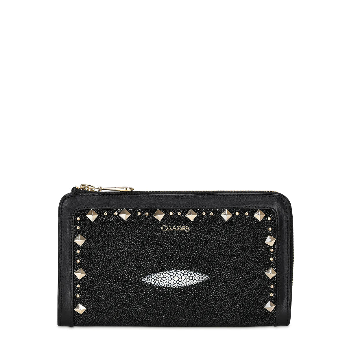 BD224MA - Cuadra black fashion stingray bifold wallet for women-Kuet.us