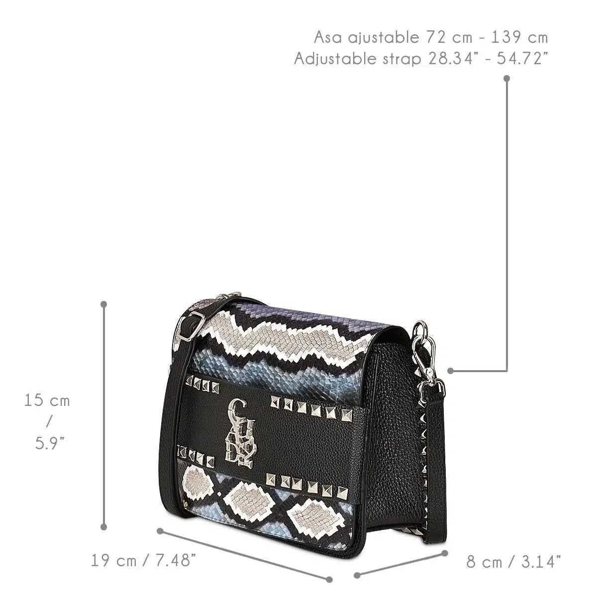 BOD61PI - Cuadra blue dress fashion python handbag for women-Kuet.us