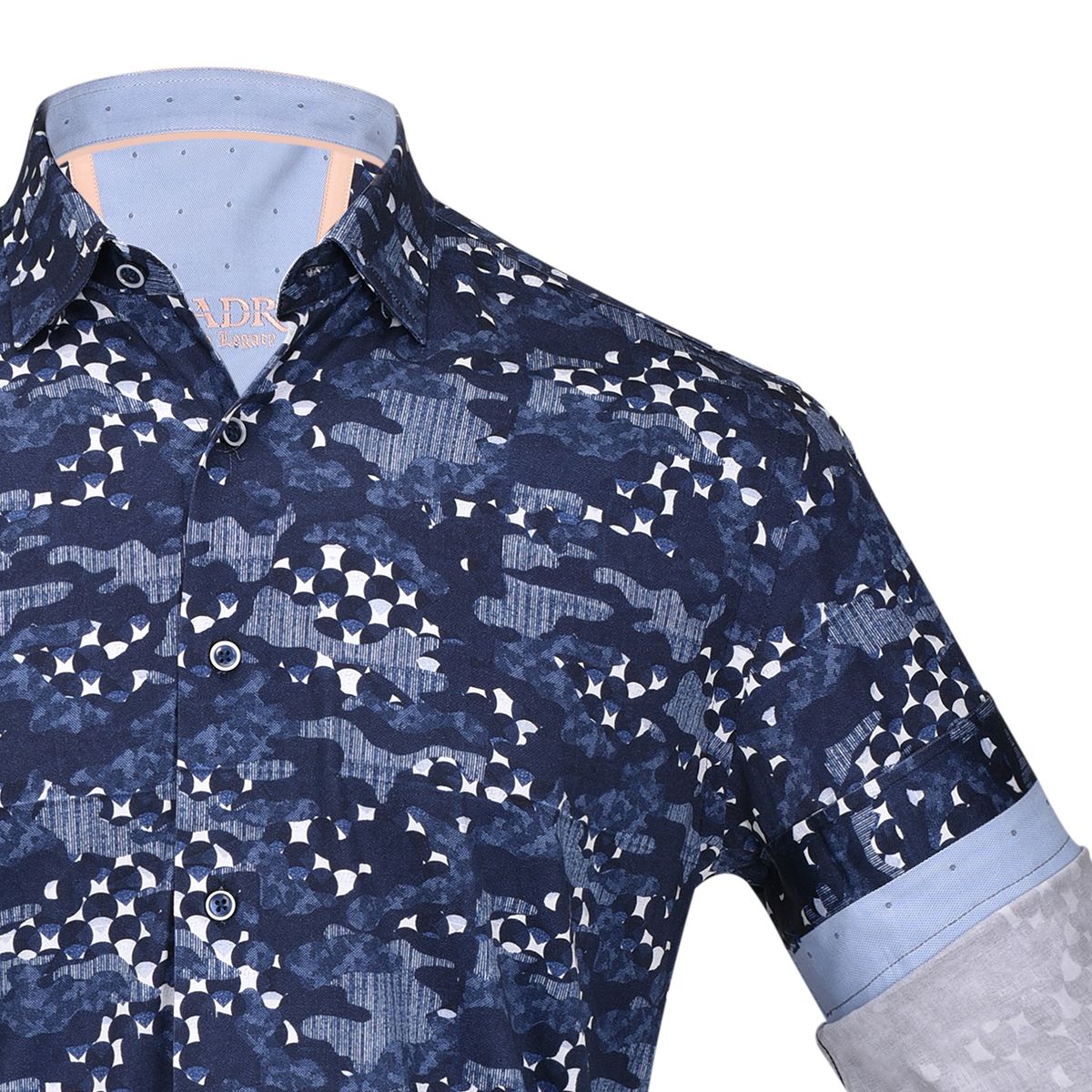 CM04642 - Cuadra blue casual fashion long sleeve cotton shirt for men.-Kuet.us
