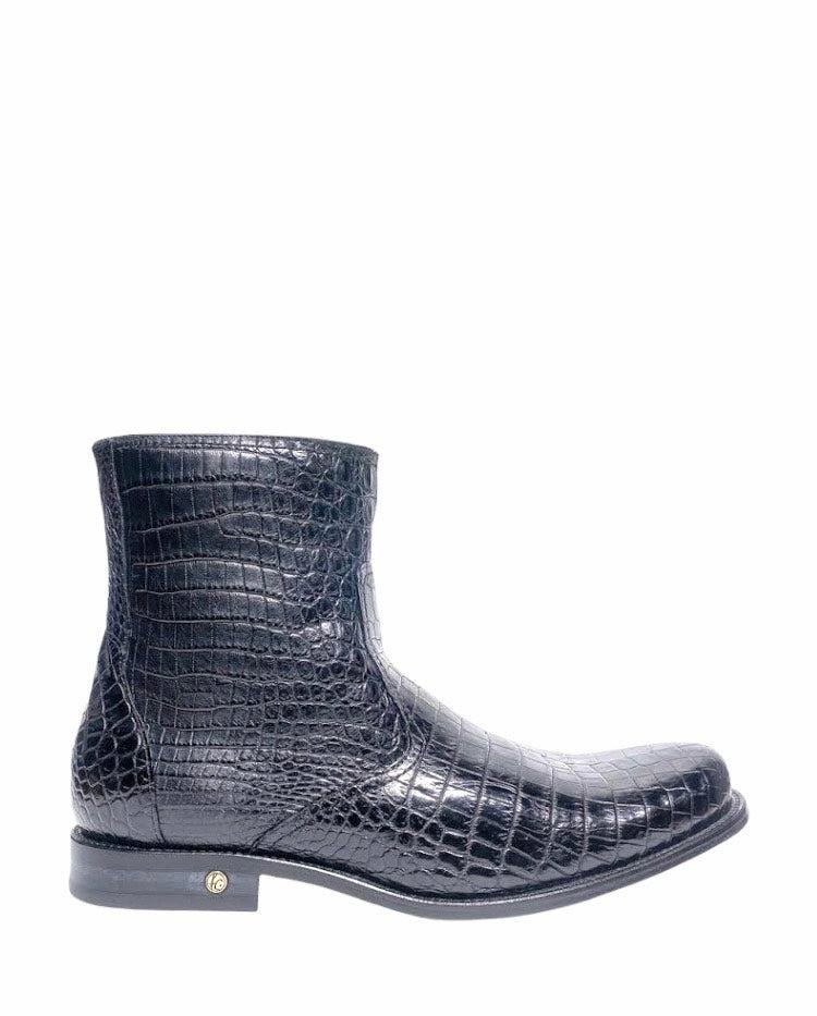 G09NPNP - Cuadra black dress casual Nile crocodile ankle boots for men-Kuet.us