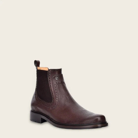 G52VNBI - Cuadra brown dress casual calfskin leather ankle boots for men-Kuet.us