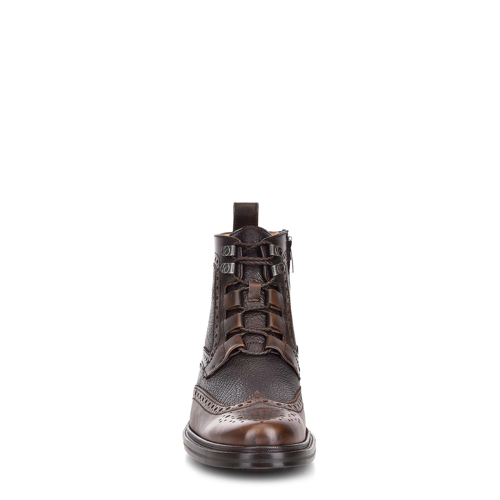 G82EVKB - Cuadra brown casual fashion leather ankle booties for men-Kuet.us