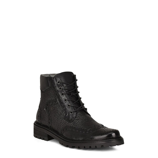 G94KRSK - Cuadra black casual vintage fashion shark ankle booties for men.-Kuet.us