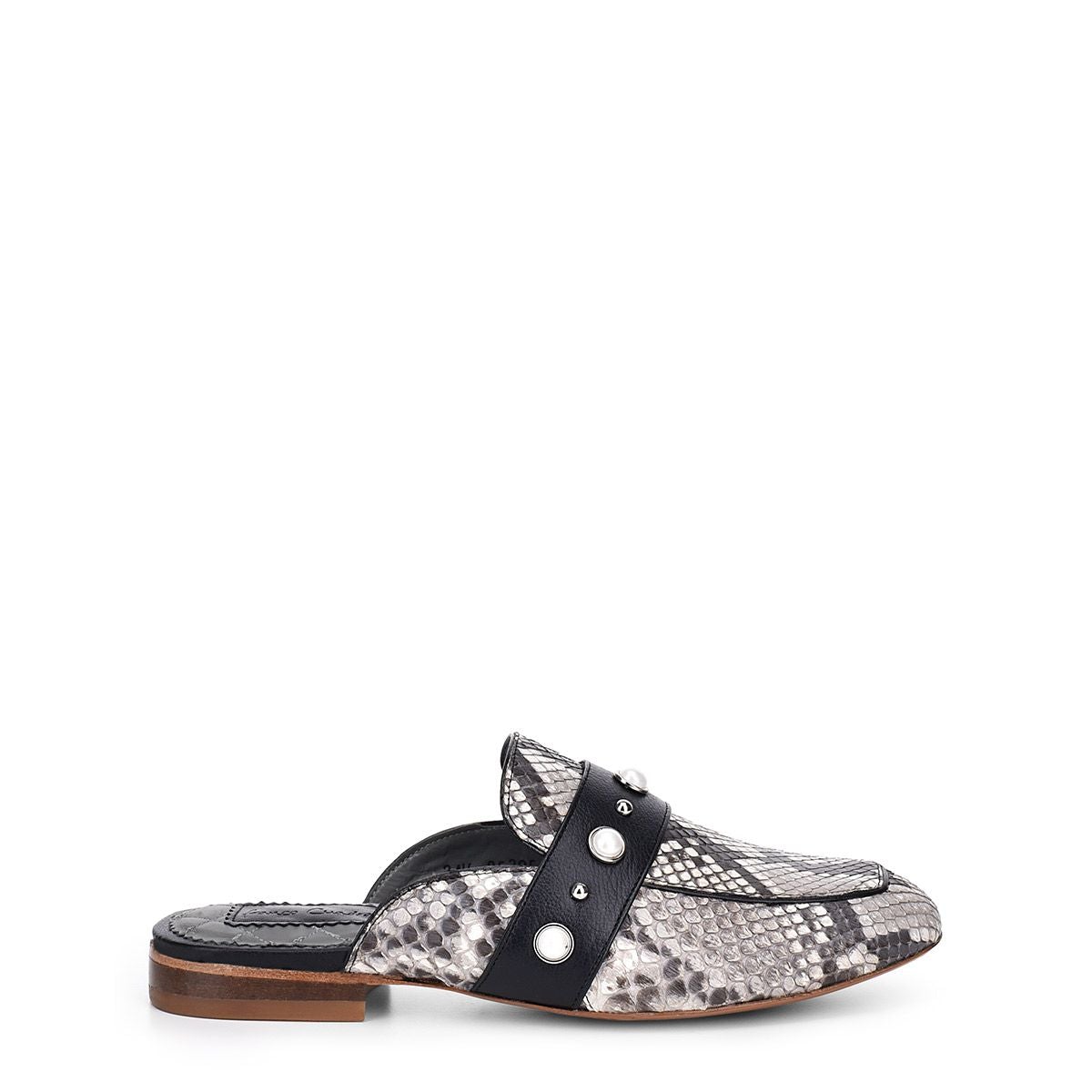 S35PBPB - Cuadra natural casual fashion python mule loafer for women-Kuet.us